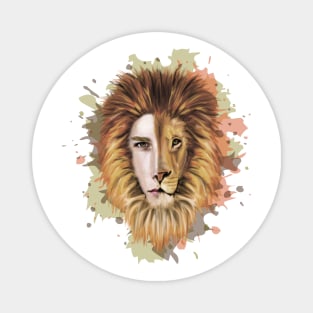 Man and lion face Magnet